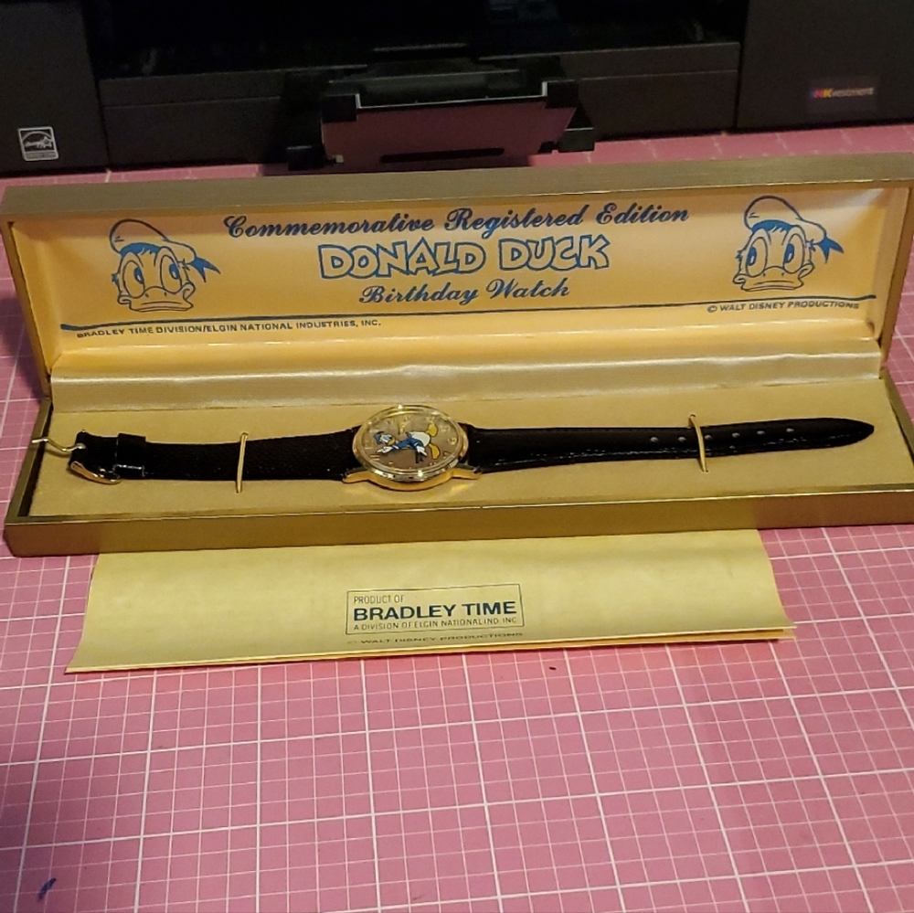 Donald Duck Commemorative Watch with Brown Strap